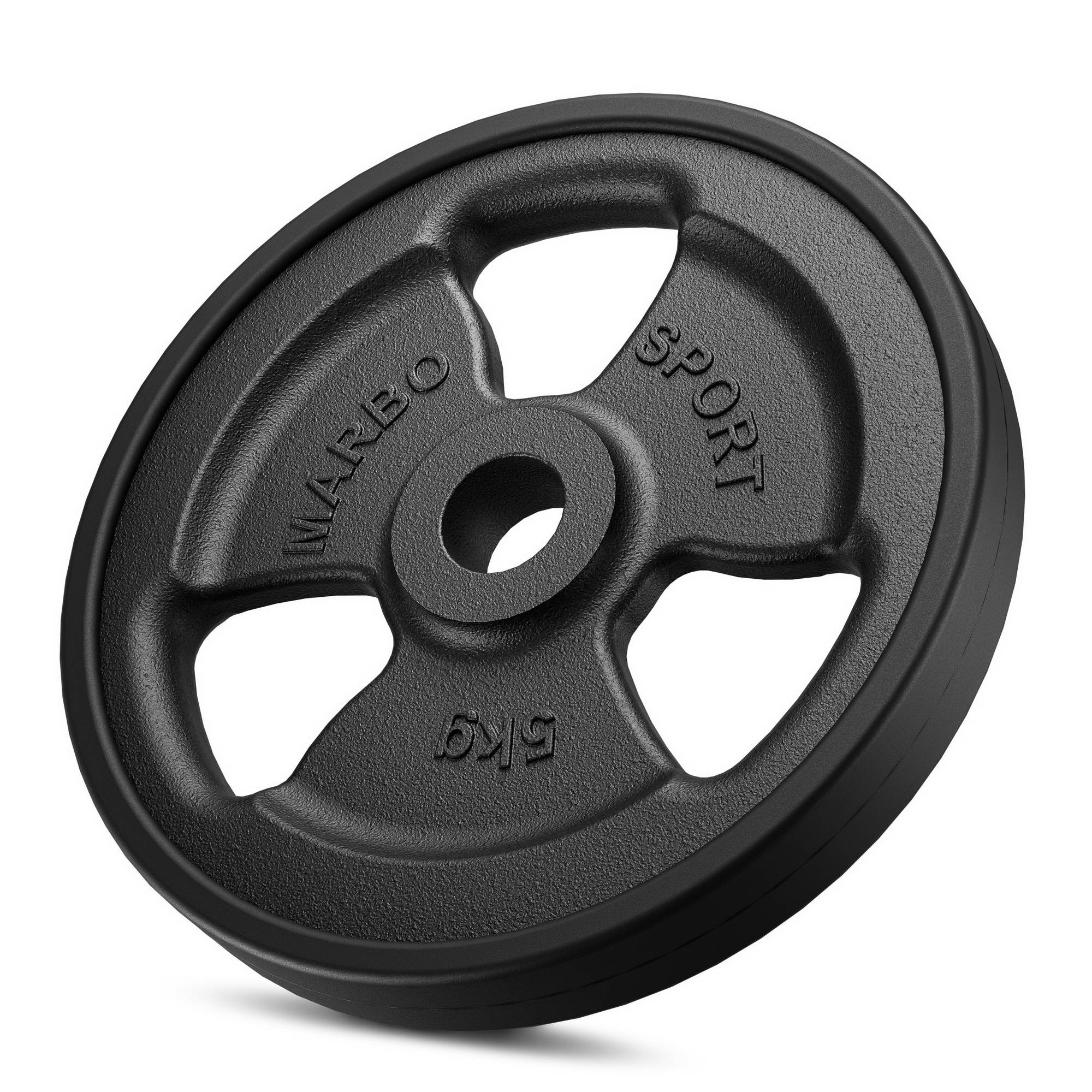 Pogumovaný závaží z litiny 5 kg s otvorem ø31 mm MW-O5G-kier - Marbo Sport
