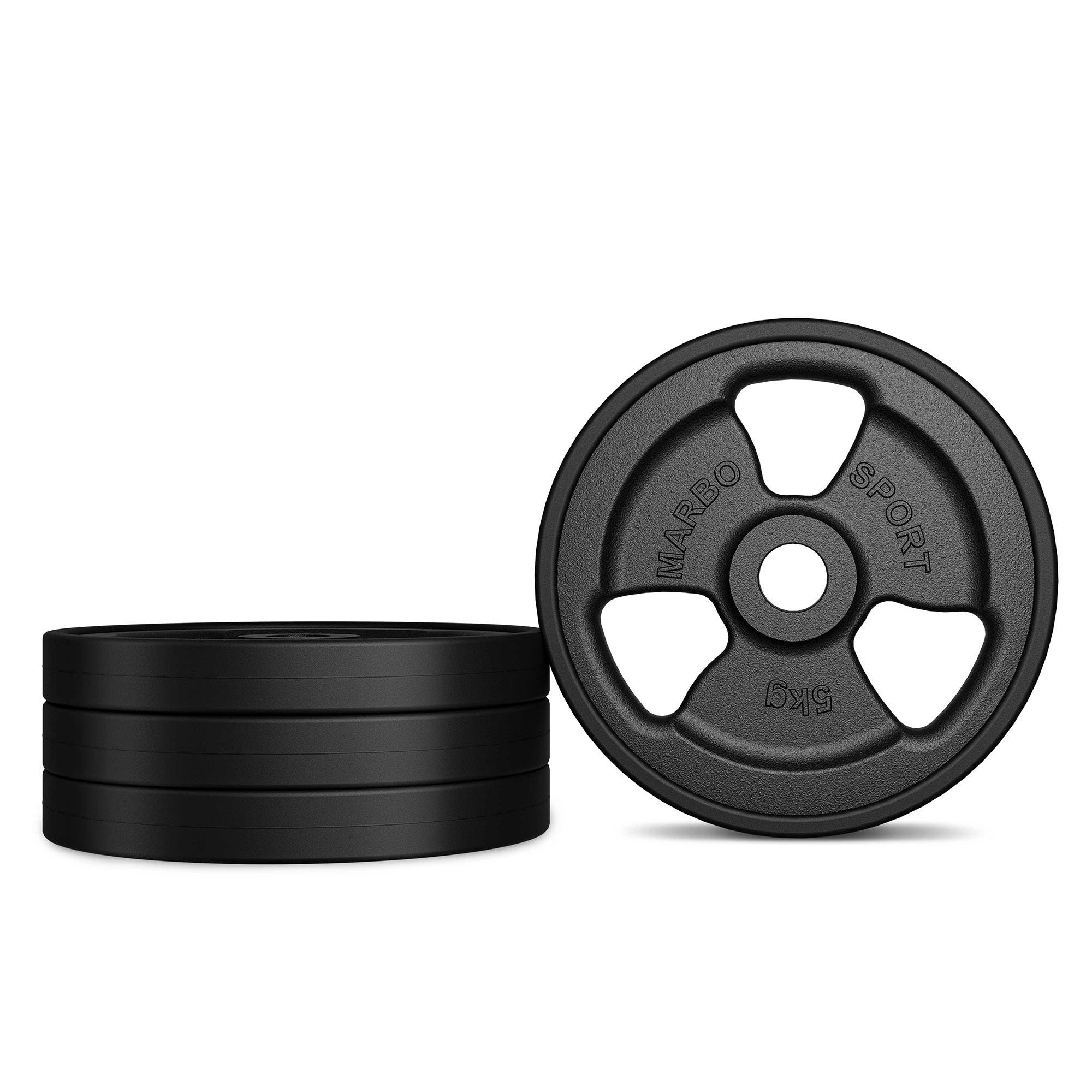 Pogumovaný závaží z litiny 5 kg s otvorem ø31 mm MW-O5G-kier - Marbo Sport