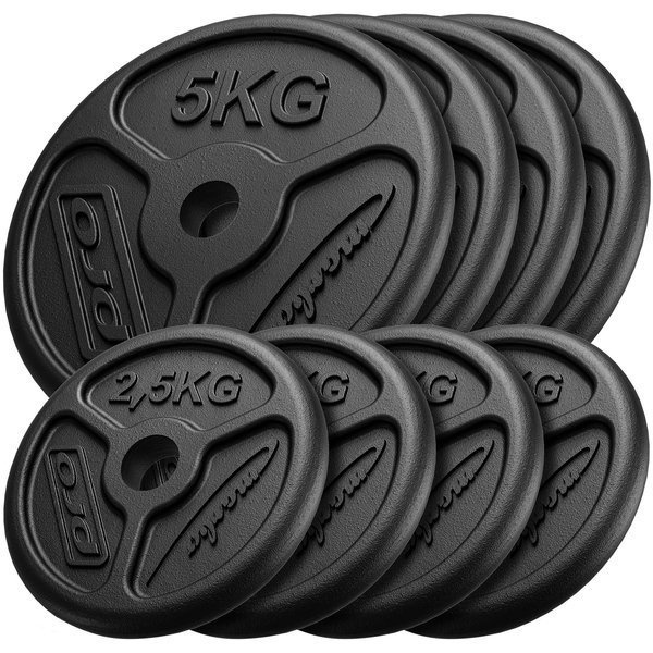 Litinová štíhlá sada štíhlá sada 30 kg / 4 x 5 kg + 4 x 2,5 kg - Marbo Sport