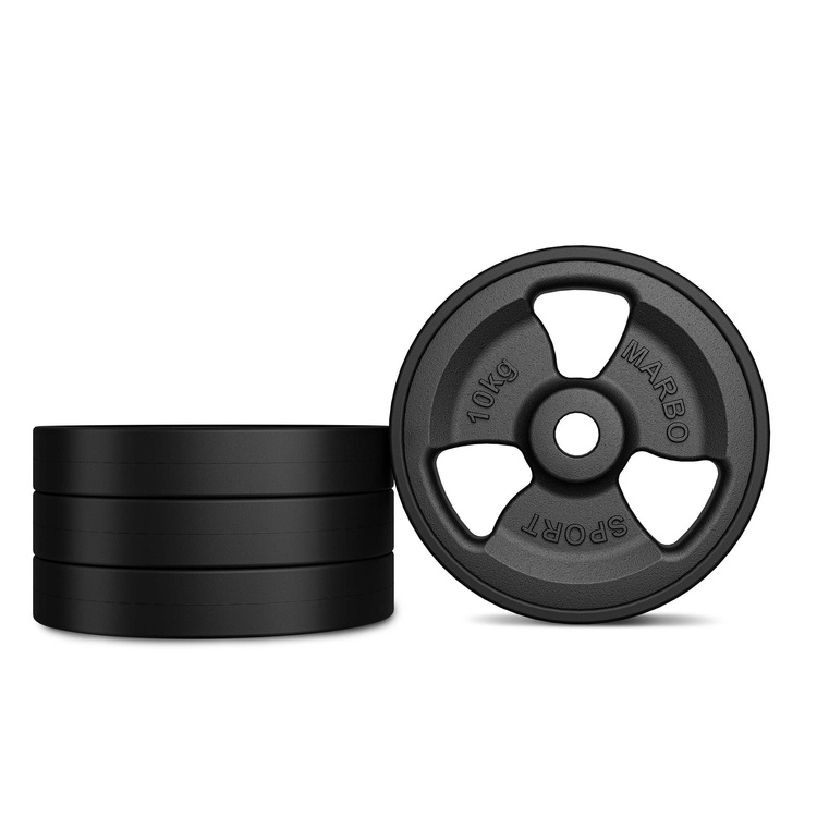 Pogumovaný závaží z litiny 10 kg s otvorem ø31 mm MW-O10G-kier - Marbo Sport