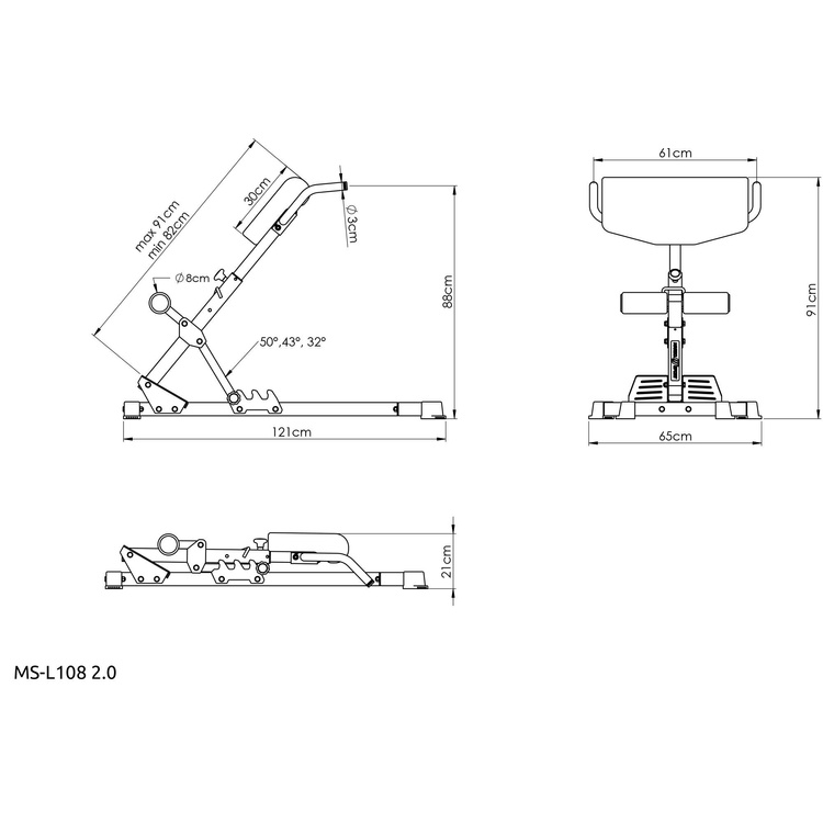 Lavice na vzpřimovače trupu MS-L108 2.0 - Marbo Sport