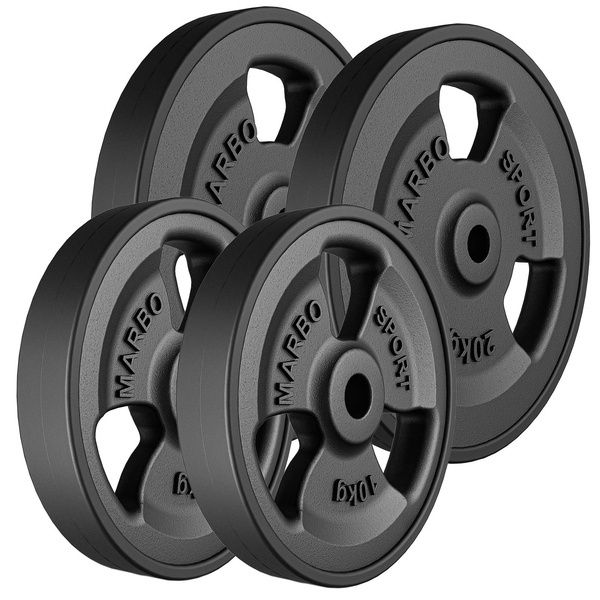 Sada pogumovaných litinových závaží Tri-Grip 60 kg / 2 x 20 kg + 2 x 10 kg - Marbo Sport