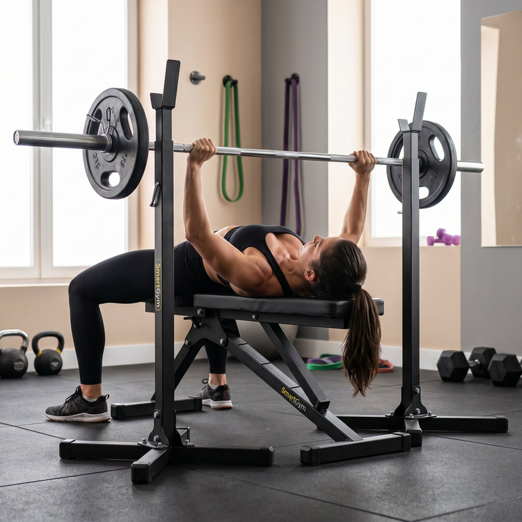 Sada SG1 | Posilovací lavice + Nastavitelný stojan na činku - SmartGym Fitness Accessories