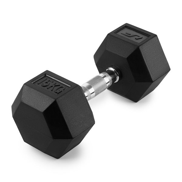 Pogumovaná litinová činka HEX 15 kg - UpForm