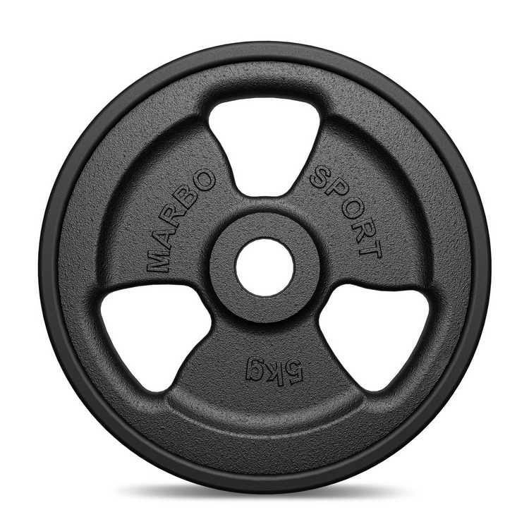 Pogumovaný závaží z litiny 5 kg s otvorem ø31 mm MW-O5G-kier - Marbo Sport
