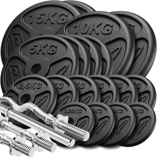 Zesílená sada činek a závaží s hmotností 113 kg - Marbo Sport
