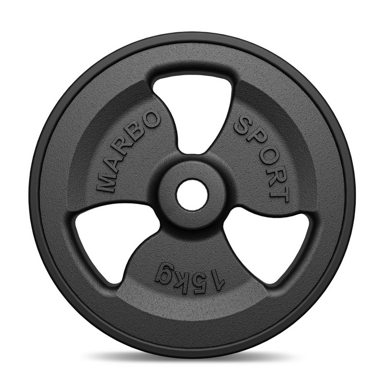 Pogumovaný závaží z litiny 15 kg s otvorem ø31 mm MW-O15G-kier - Marbo Sport