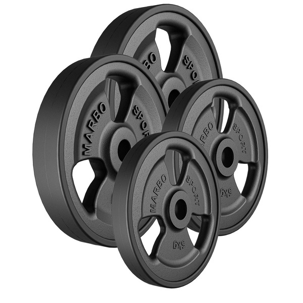 Sada pogumovaných litinových zátěžových desek Tri-Grip 30 kg / 2 x 10 kg + 2 x 5 kg - Marbo Sport