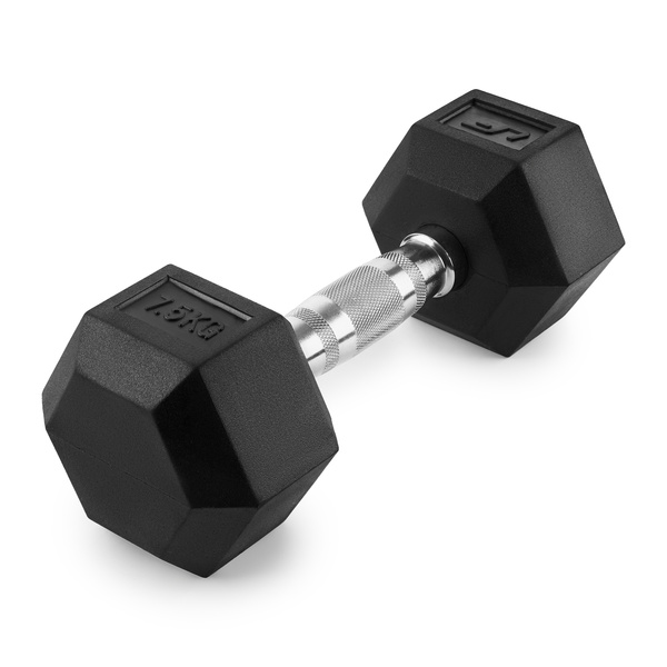 Pogumovaná litinová činka HEX 7,5 kg - UpForm