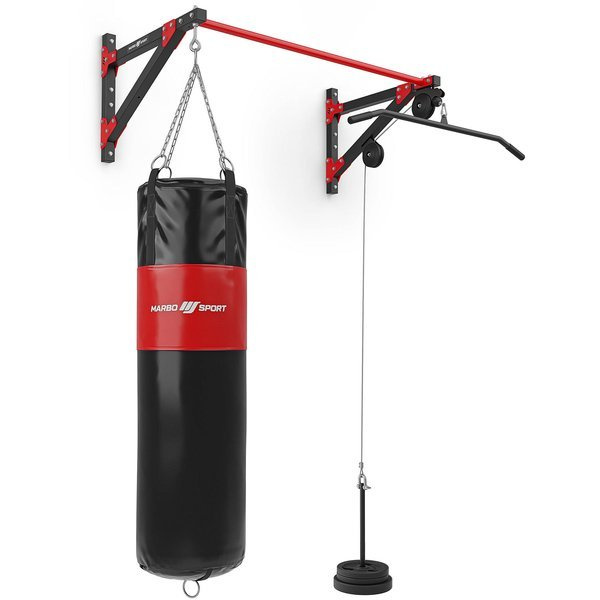 Multifunkční vytahovací tyč Marbo Sport s upevněním na zeď, roztažením lat a držákem boxovacího pytle (3v1) MH-D204 - Marbo Sport