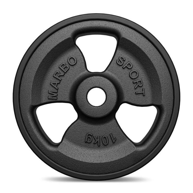 Pogumovaný závaží z litiny 10 kg s otvorem ø31 mm MW-O10G-kier - Marbo Sport