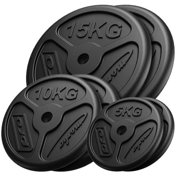 Litinová štíhlá sada štíhlá sada 60 kg / 2 x 15 kg + 2 x 10 kg + 2 x 5 kg - Marbo Sport
