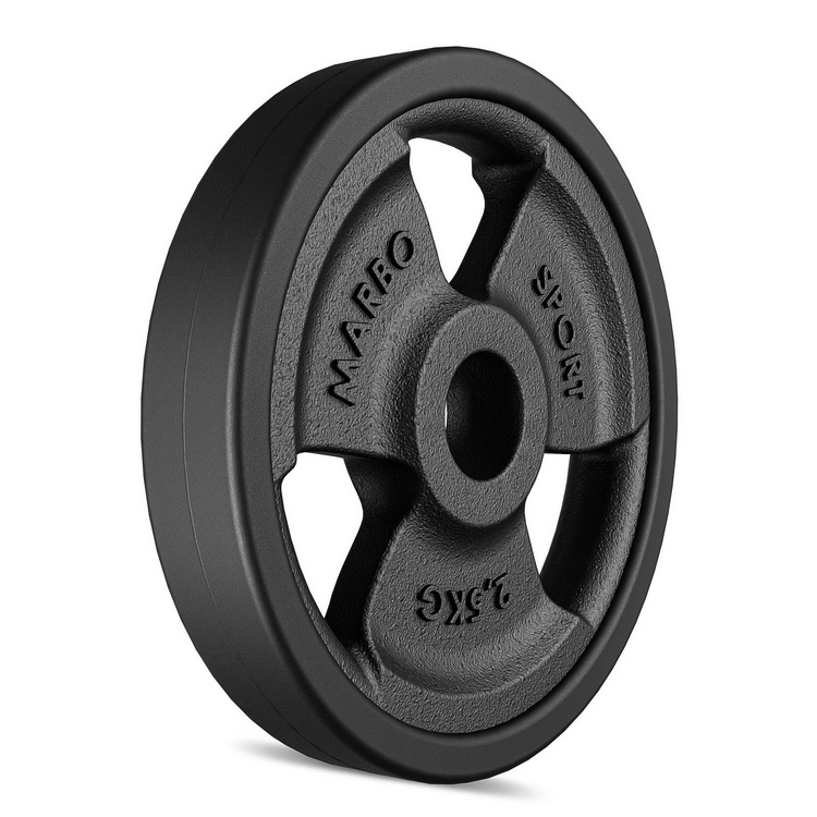 Pogumovaný závaží z litiny 2,5 kg s otvorem ø31 mm MW-O2-5G-kier - Marbo Sport