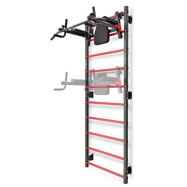Nastavit MHU1 | Nástěnné tyče pro montáž na zeď 230 x 81 cm MH-U204 + Multifunkční nástěnná dip-stanice s vytahovací lištou (2v1) MH-U205 - Marbo Sport