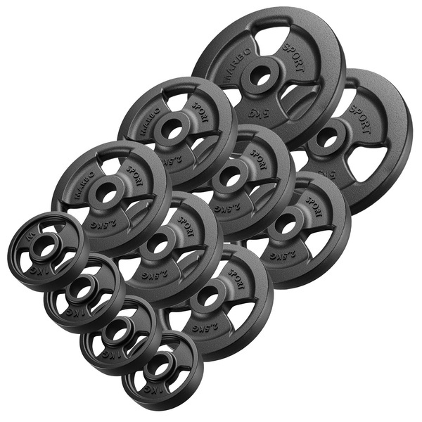 Sada závaží Tri-Grip z litinové sady 29 kg / 2 x 5 kg + 6 x 2,5 kg + 4 x 1 kg - Marbo Sport