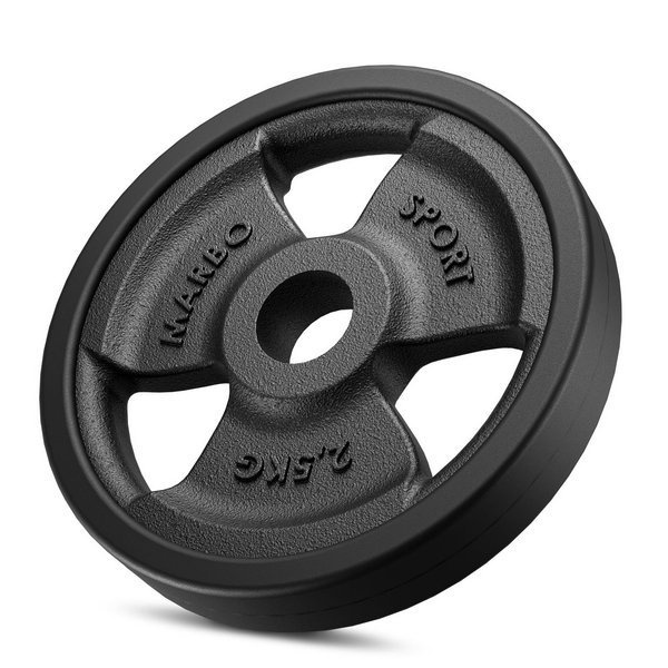 Pogumovaný závaží z litiny 2,5 kg s otvorem ø31 mm MW-O2-5G-kier - Marbo Sport